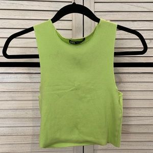 Zara lime green halter top